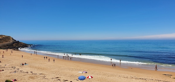 Plage à proximité, chaise longue, serviettes de plage