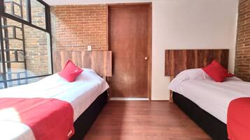 Desk, free WiFi, bed sheets