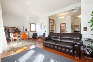 TV, fireplace, DVD player, books