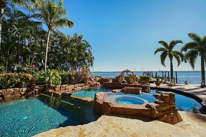 The Winslet Estate - Luxury riverfront 3-story home w/bar, gym, and heated pool - SWFL Rentals