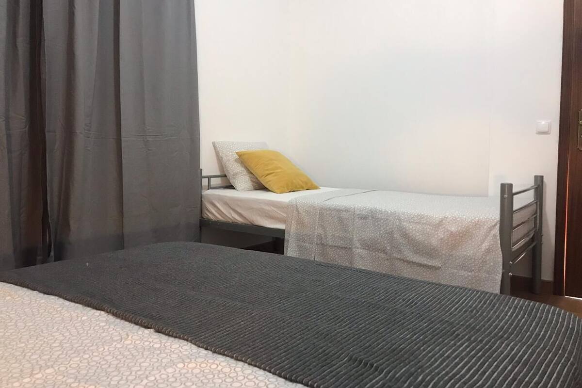 Blackout curtains, free WiFi, bed sheets