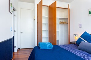 2 bedrooms, in-room safe, iron/ironing board, travel cot