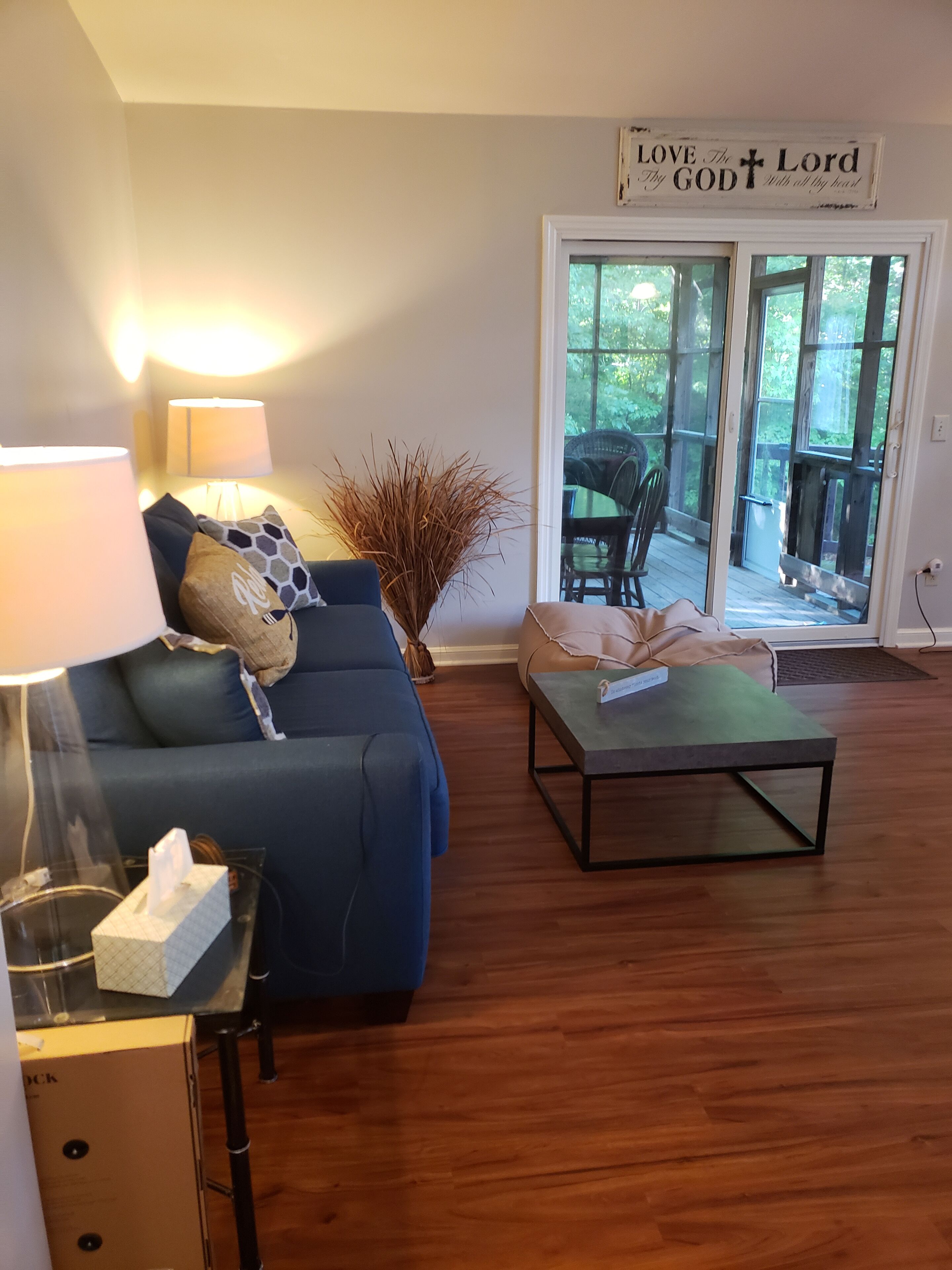 Beautiful Lake Cottage with water access, private dock in cove and fire pit 