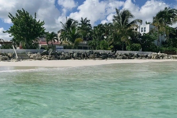 Here's the view from the water looking at the property -resort ammenties