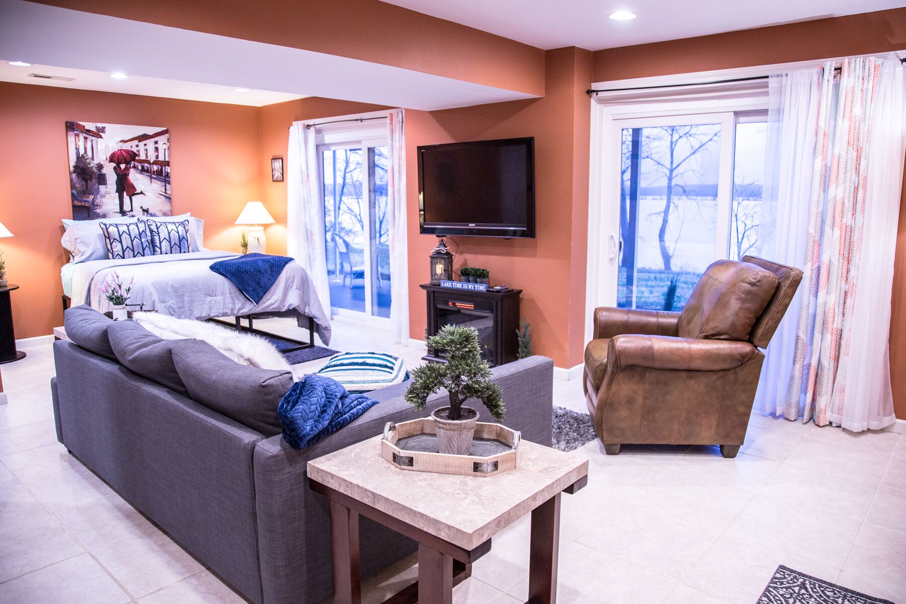 TV connectée, cheminée