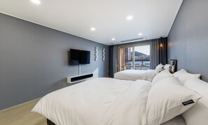 Chambre avec lits jumeaux, vue océan