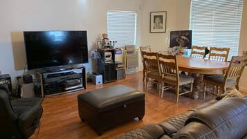 TV, video games, DVD player, stereo