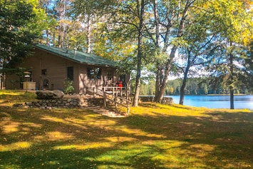 Image of Peaceful lakefront cabin w/ seasonal swim raft, firepit, & fireplace - dogs ok