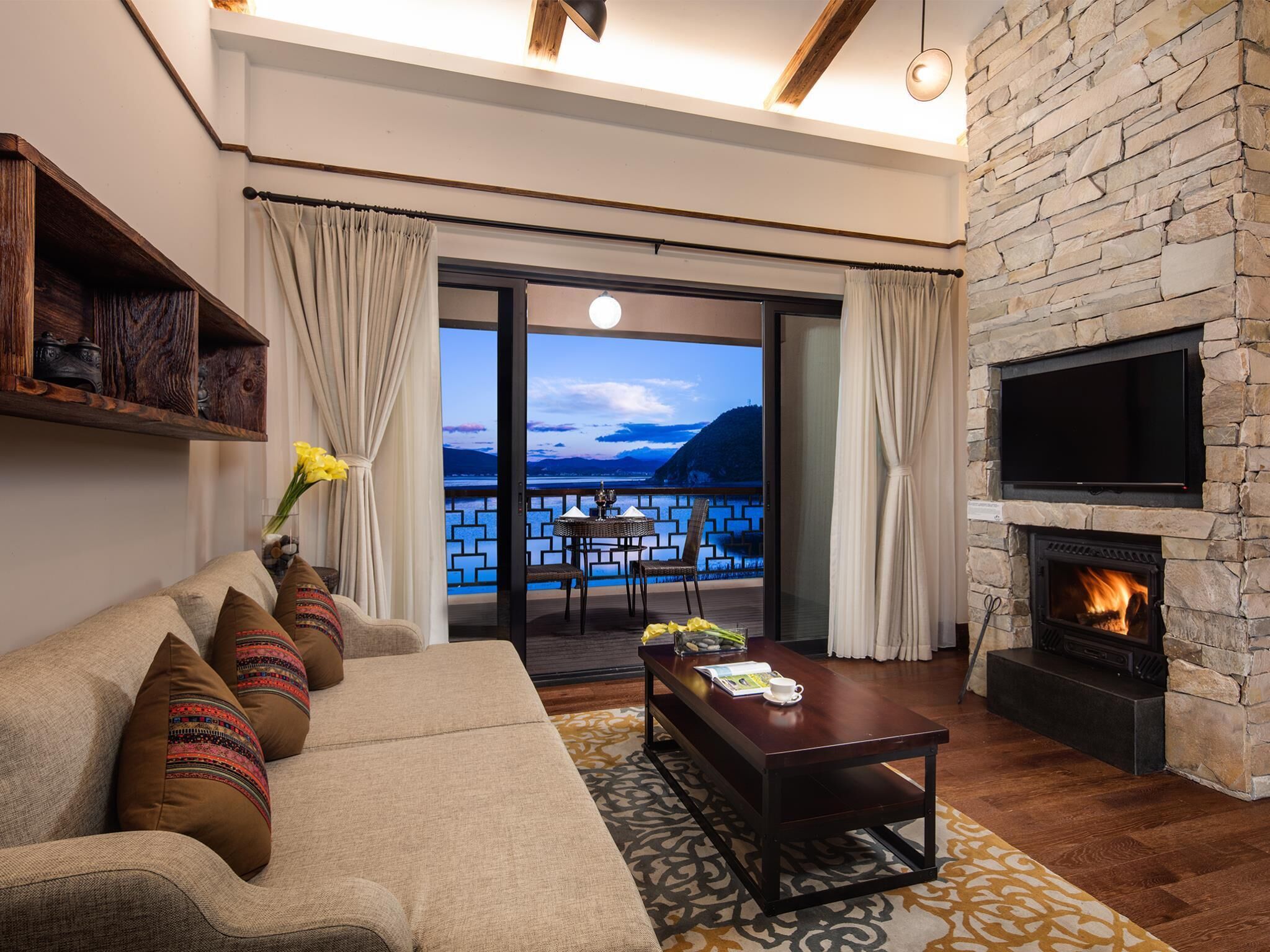 Grand Villa, 2 Bedrooms, Lake View | Living area | Flat-screen TV