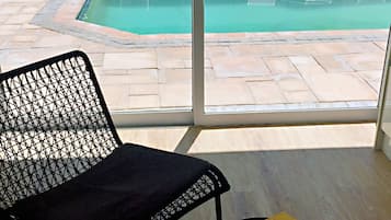 Romantic Studio Suite, Jetted Tub, Beachfront | Terrace/patio
