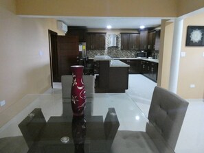Oven, stovetop, dishwasher, cookware/dishes/utensils - Singh Luxury Apartments With sea View, Apt.4 (Oyster Pond)