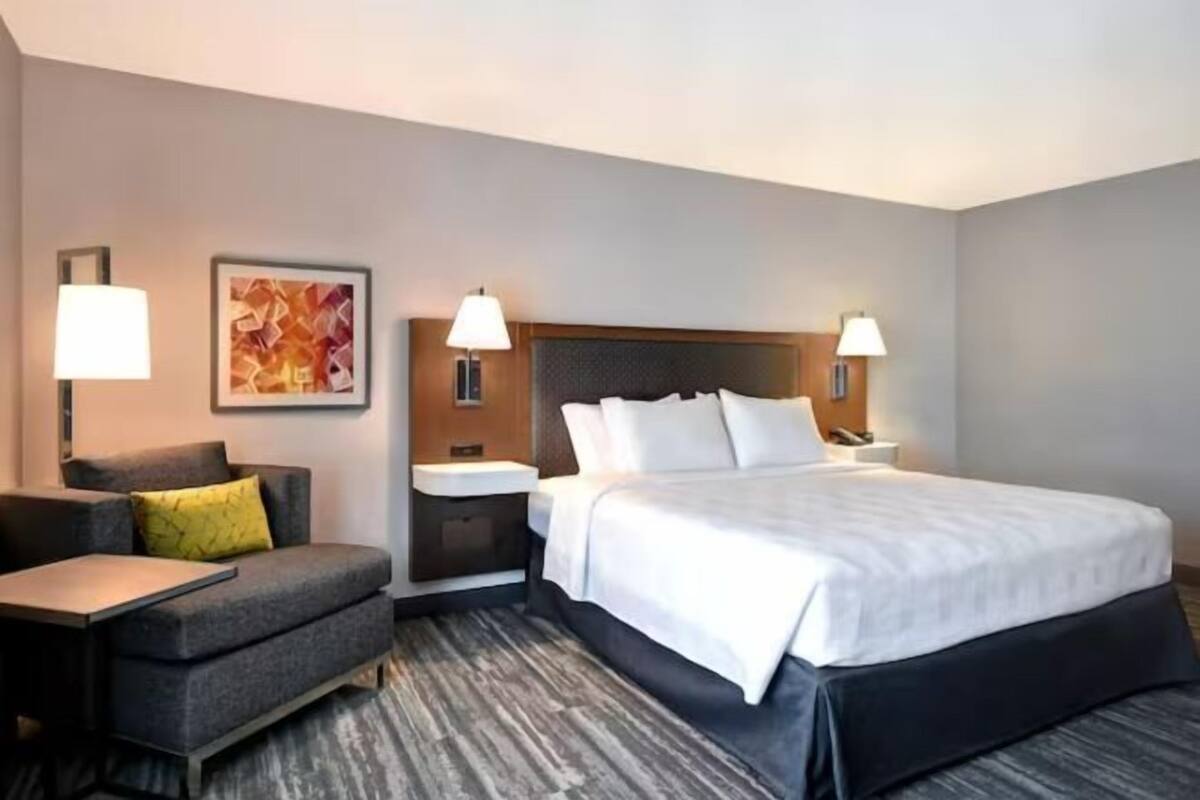 In-room safe, desk, laptop workspace, blackout drapes