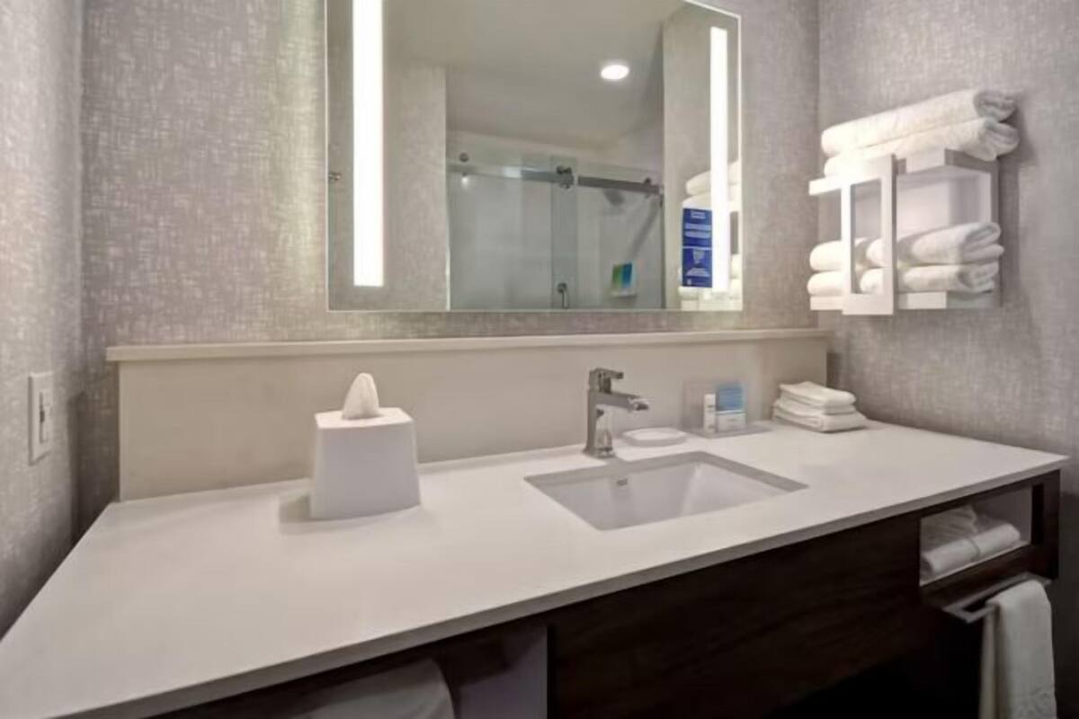 Free toiletries, hair dryer, towels, soap
