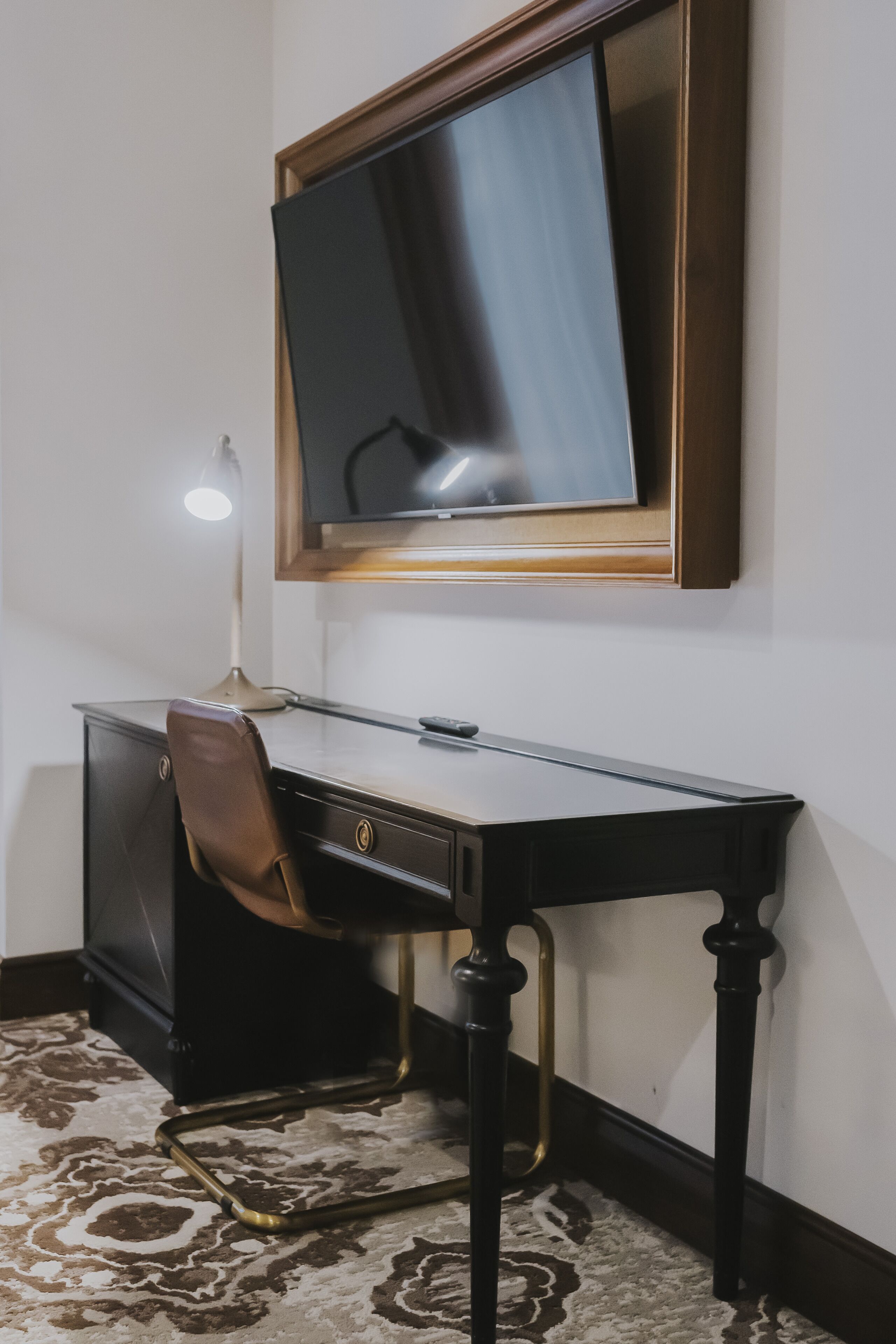 1 bedroom, desk, laptop workspace, blackout curtains