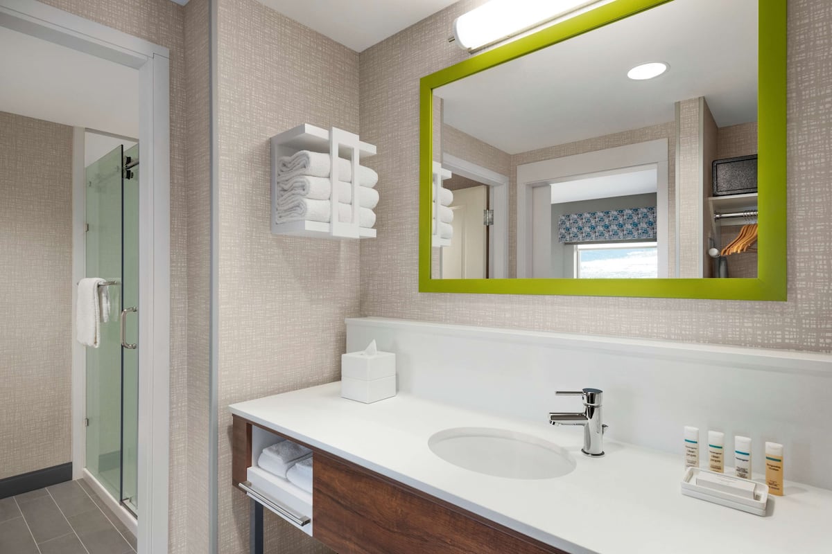 free toiletries, hair dryer, towels, soap