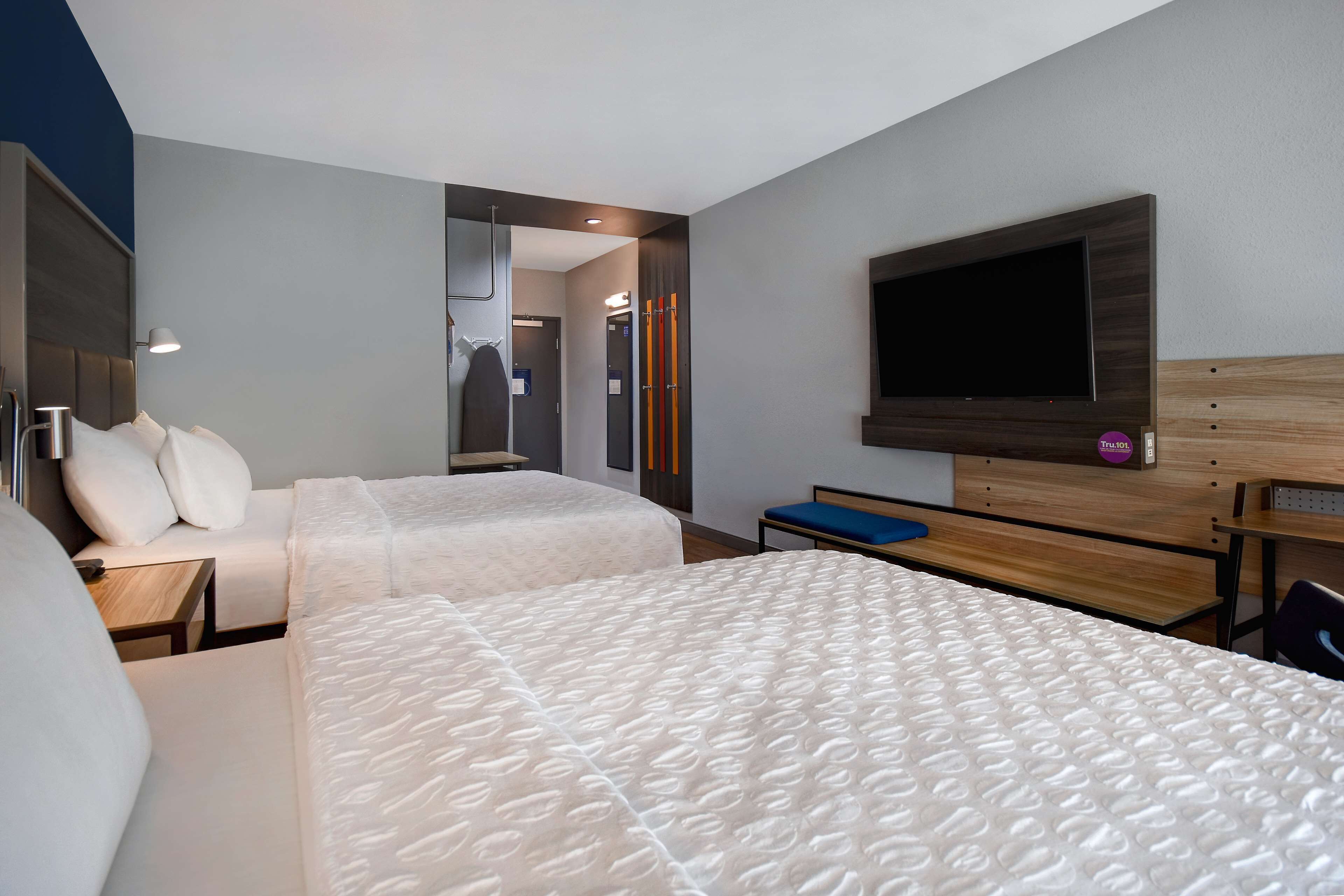 room, 2 queen beds | premium bedding, down duvets, desk, laptop workspace