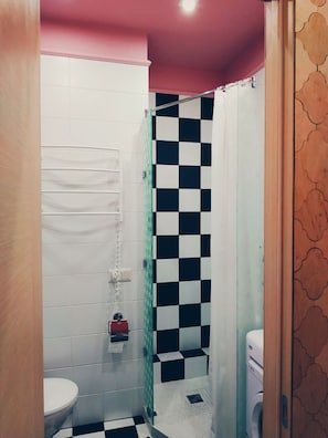 Apartment | Bathroom | Shower, free toiletries, hair dryer, towels