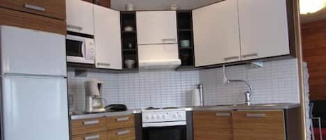 Cabin | Private kitchen | Fridge, microwave, stovetop, dishwasher