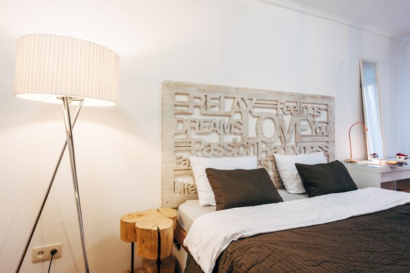 1 bedroom, premium bedding, down duvets, iron/ironing board