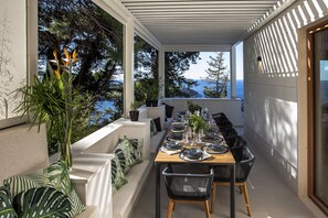 Outdoor dining - Luxury Villa With Indoor Pool and Outdoor Infinity Pool With Spectacular Views  (Dubrovnik)
