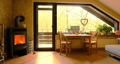 Ferienwohnung im Wald mit Kamin