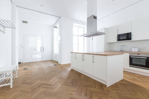 公寓, 3 间卧室 (Penthouse 26, incl.cleaning fee 60EUR) | 私人厨房 | 大冰箱、炉灶、茶具/咖啡用具、电热水壶