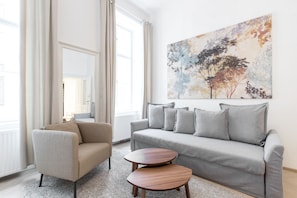 Apartamento, 1 quarto (No. 12, incl. cleaning fee 45 EUR) | Sala de estar | TV de tela plana