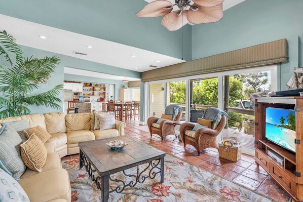 TV, DVD player, stereo