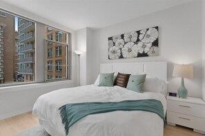 2 bedrooms, premium bedding, desk, iron/ironing board
