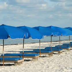 On the beach, white sand