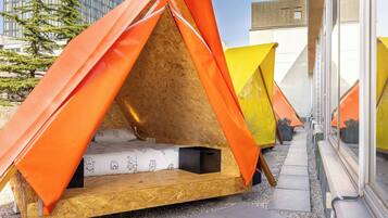 Tent, 1 Double bed (Rooftop Terrace / SHARED bathroom) | Free WiFi, bed sheets