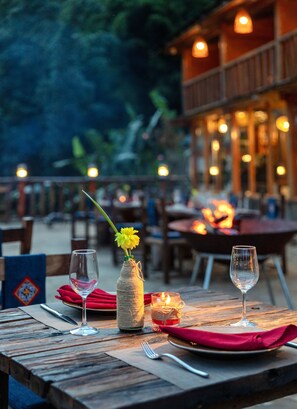 Outdoor banquet area