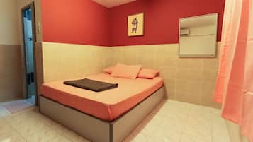 Desk, free WiFi, bed sheets
