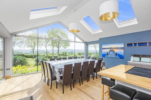 A large  group retreat that sleeps 16 guests  in 4 bedrooms