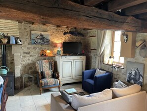 TV, fireplace, ping pong