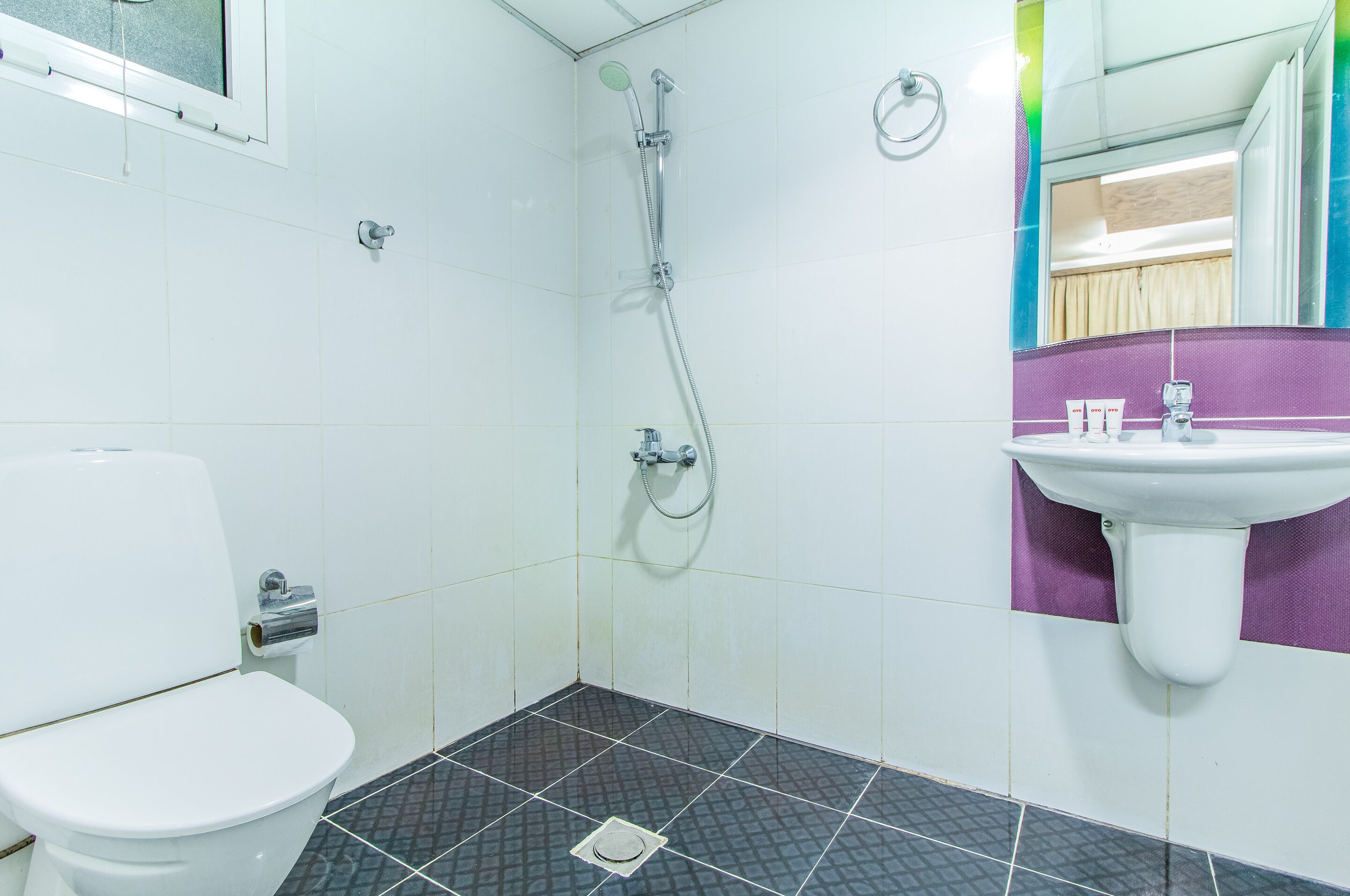 standard double or twin room | bathroom | shower, towels, toilet paper