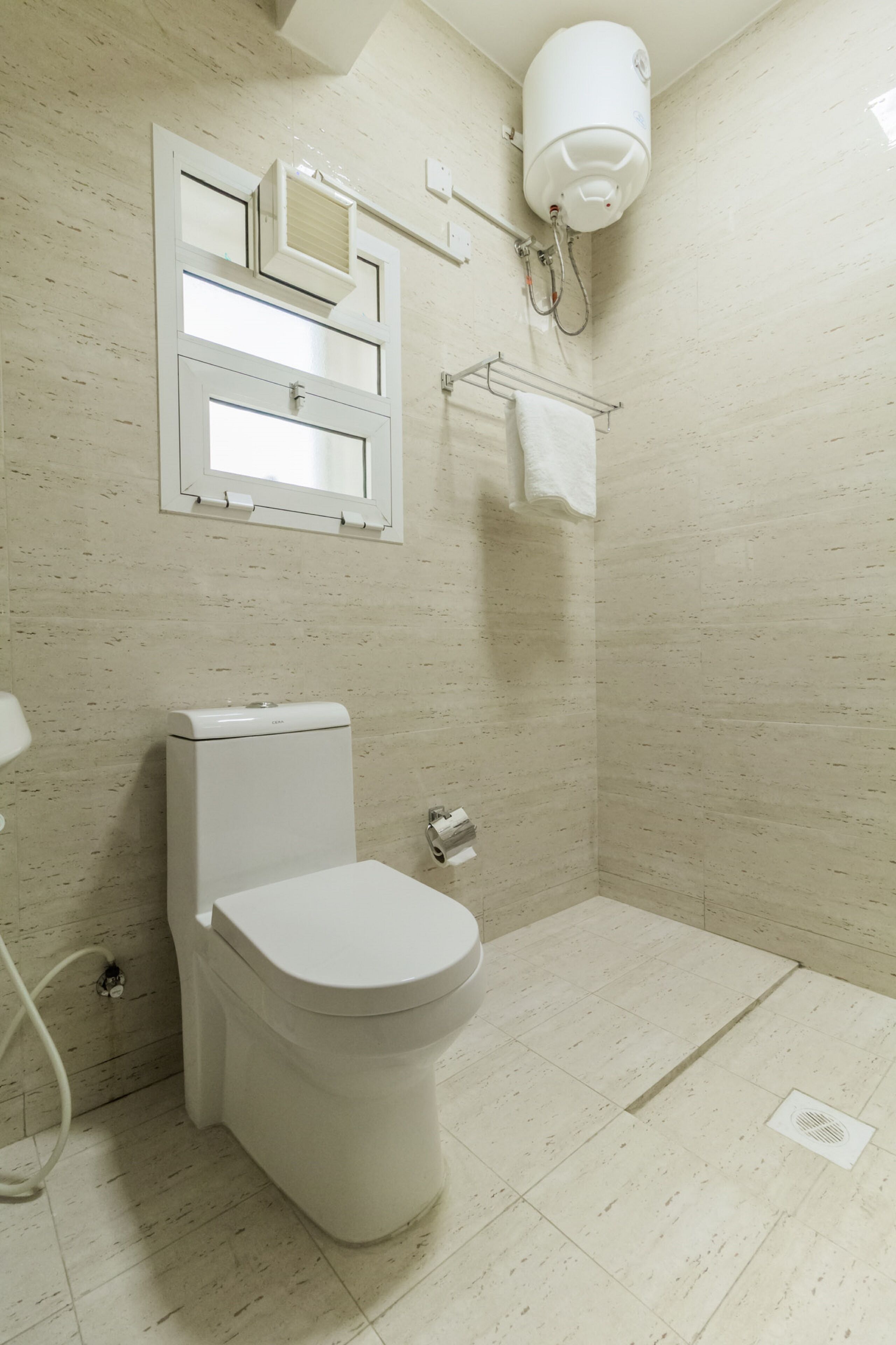 shower, free toiletries, towels, toilet paper