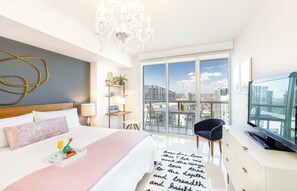 1 bedroom, blackout curtains, iron/ironing board, free WiFi