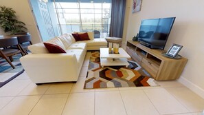 42–tuumainen televisio, jossa kaapelikanavat