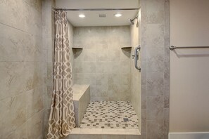 Bathtub, hair dryer, towels