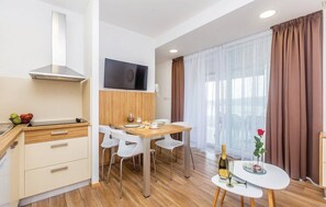 Fridge, microwave, stovetop, dishwasher