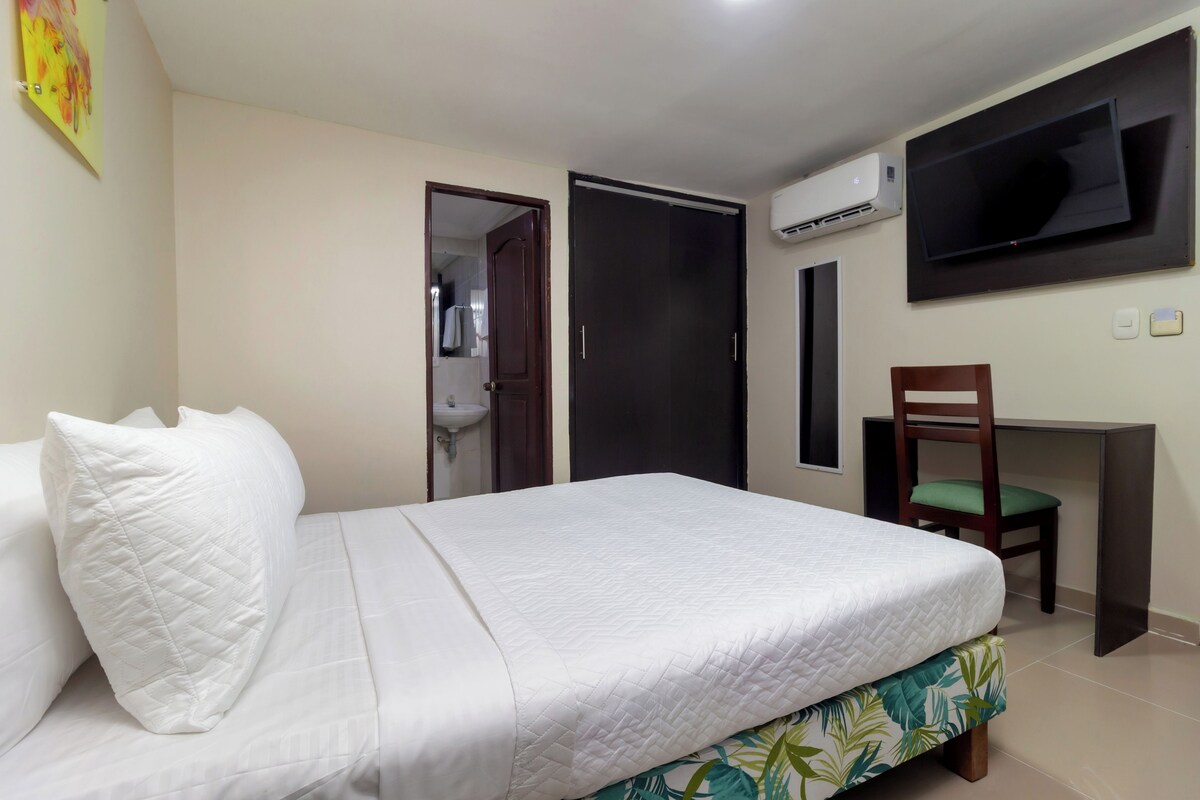 In-room safe, desk, blackout curtains, iron/ironing board (on request)