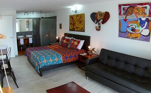 Elite-Doppelzimmer, 1 Queen-Bett und Schlafsofa, Balkon, Talblick