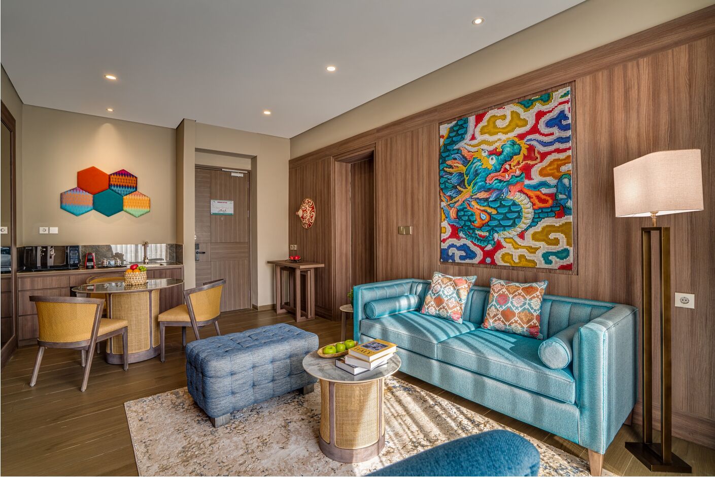 Family Suite | Living area | 40-inch LCD TV with cable channels, TV