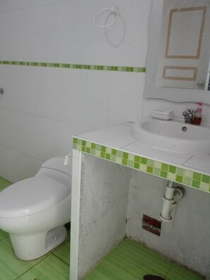 Shower, soap, toilet paper