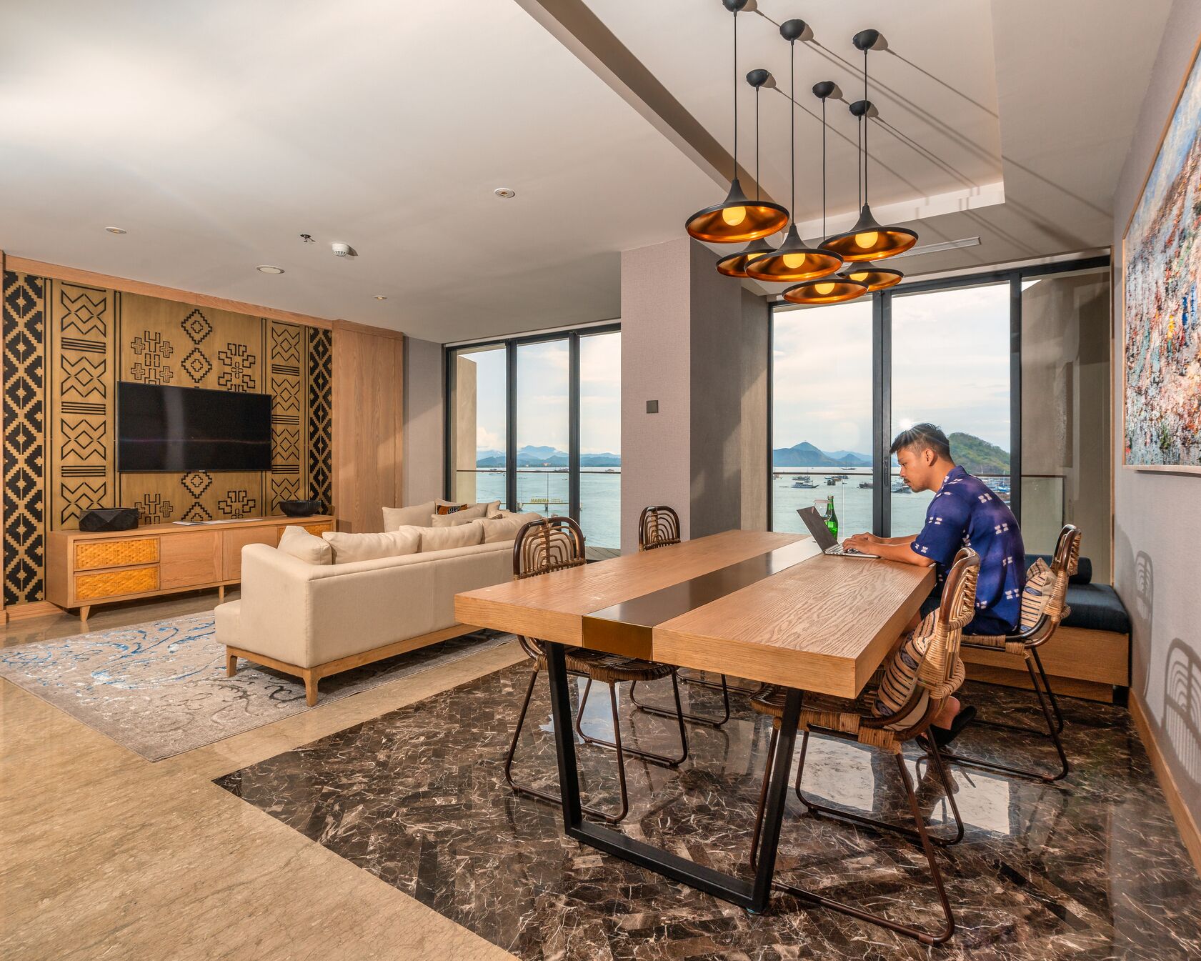 Exclusieve studio suite, 1 kingsize bed, uitzicht op zee | Kameruitzicht