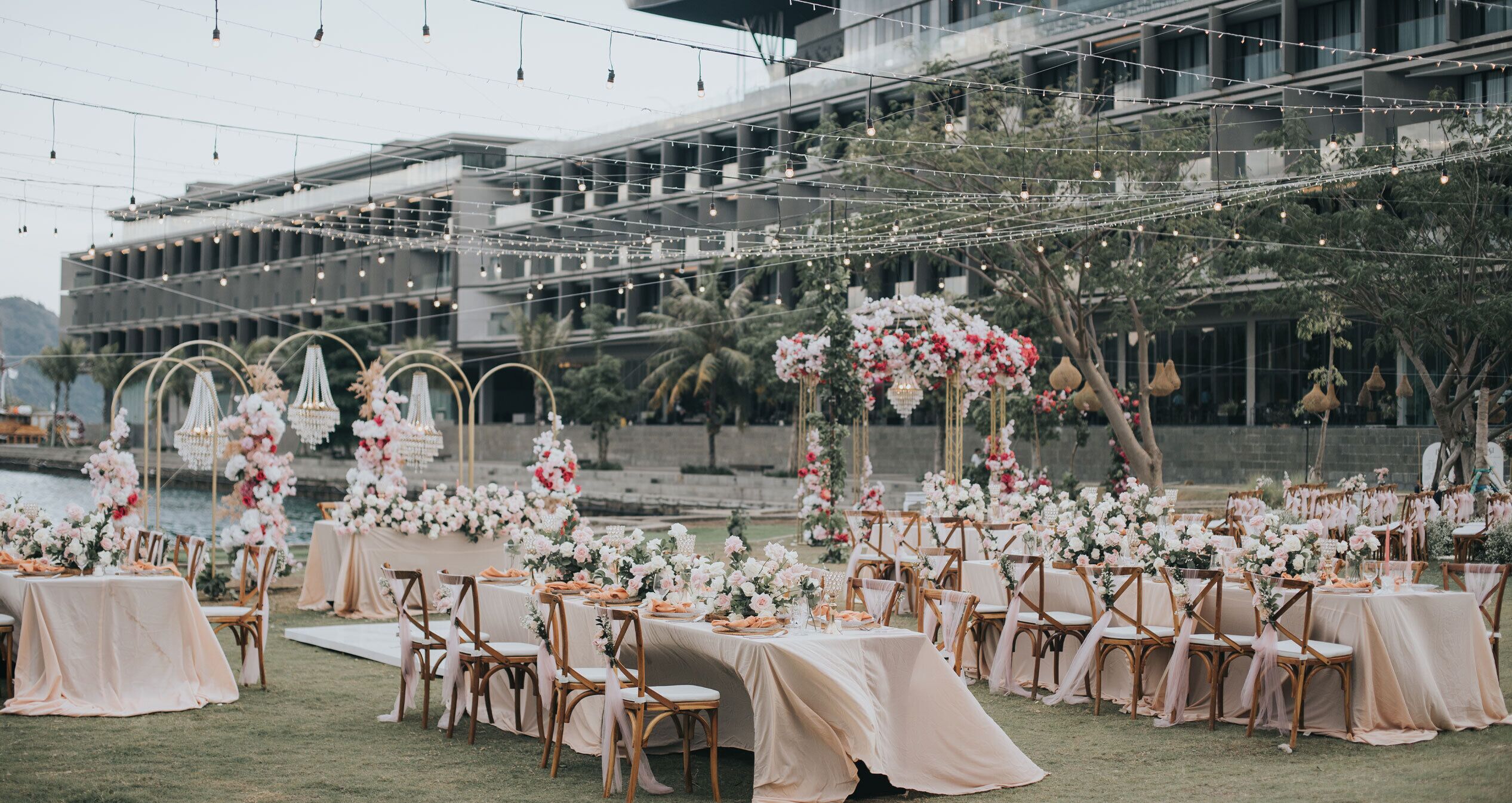 Outdoor wedding area