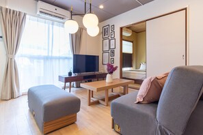 Apartment, 2 Bedrooms (1) | Living room | Flat-screen TV - Bijou Suites Pieces (Osaka)