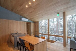 Luxury Chalet | Living area | Flat-screen TV, fireplace, Netflix, streaming services - Kairos by the Mountain (Hakuba)