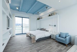 Habitació doble nupcial, vistes a l'oceà | Mobiliari individual, cortines opaques, wifi gratuïta i roba de llit 
